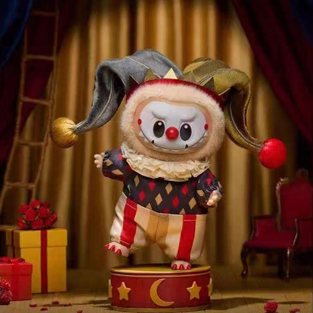 Pop Mart Halloween plush vinyl blind box why so serious dimoo clown authentic Labubu