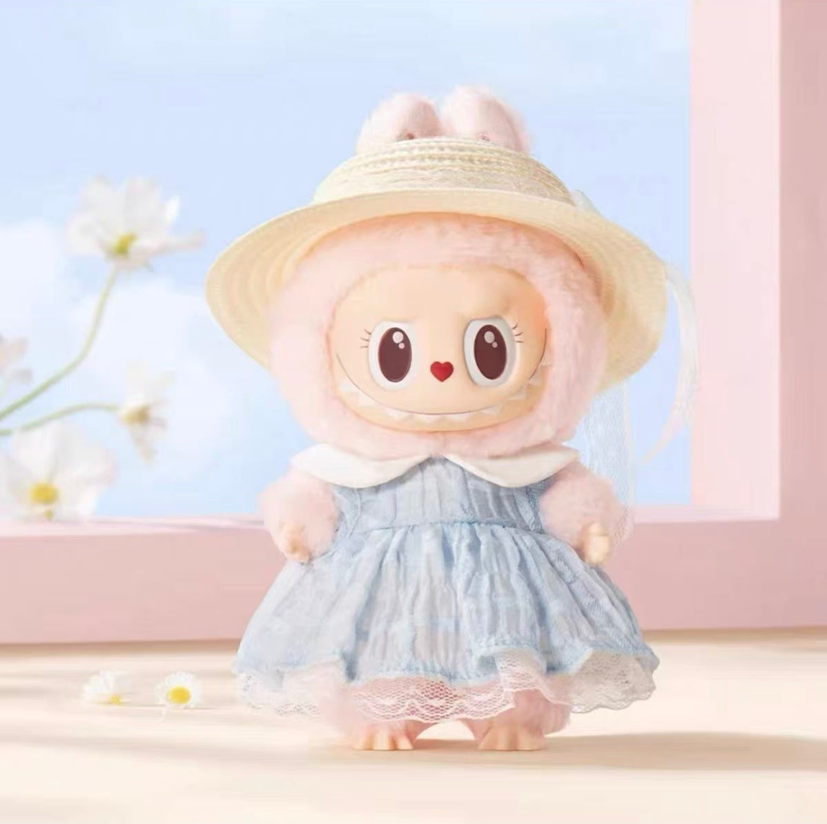 Pop Mart MOKOKO Summer Party Series Labubu The Blue Diamond Vinyl Doll Keychain