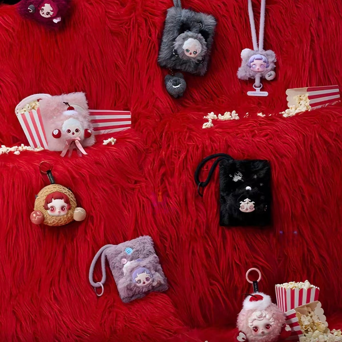 Pop Mart SP Plush Mini Bag Blind Box SKULLPANDA Sleepless Theater Small Bag Earphone Bag Key Bag
