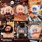 Baby three blind box plush doll, bunny hat and magical circus