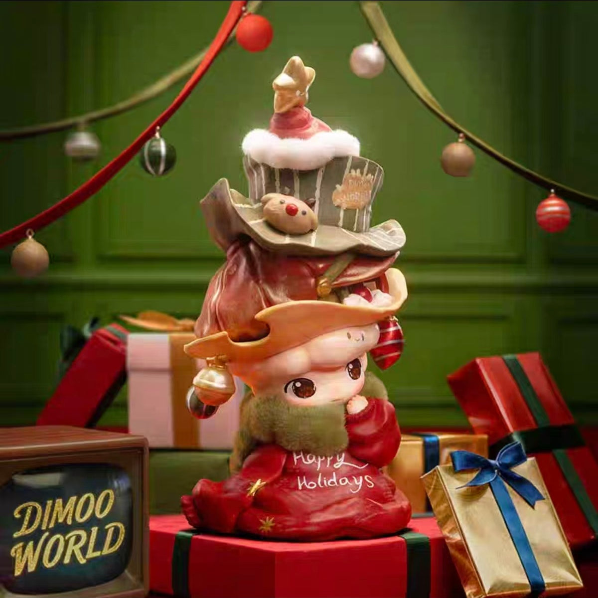 POPMART DIMOO Becomes a Christmas Tree Figurine Toy Ornament