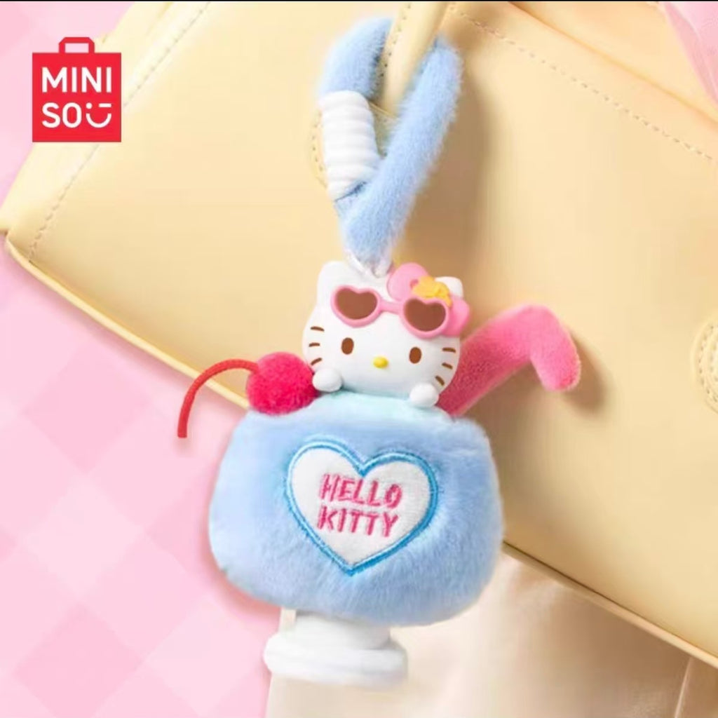MINISO HELLO KITTY Hello Kitty Summer Black Leather Series Plush Aromatherapy Blind Box