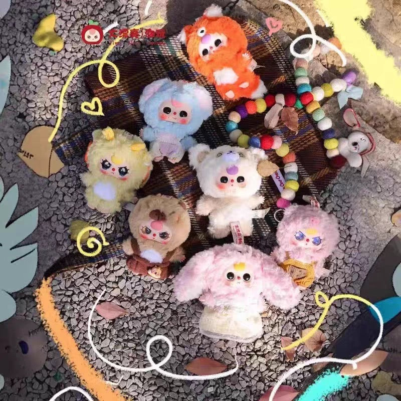 Baby Threecute plush blind box, whole box, brand new Three generations of cute miniature