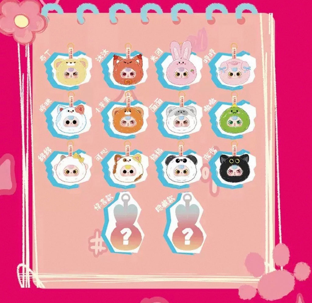 Baby three-year-old mini animal head small plush series trendy blind box