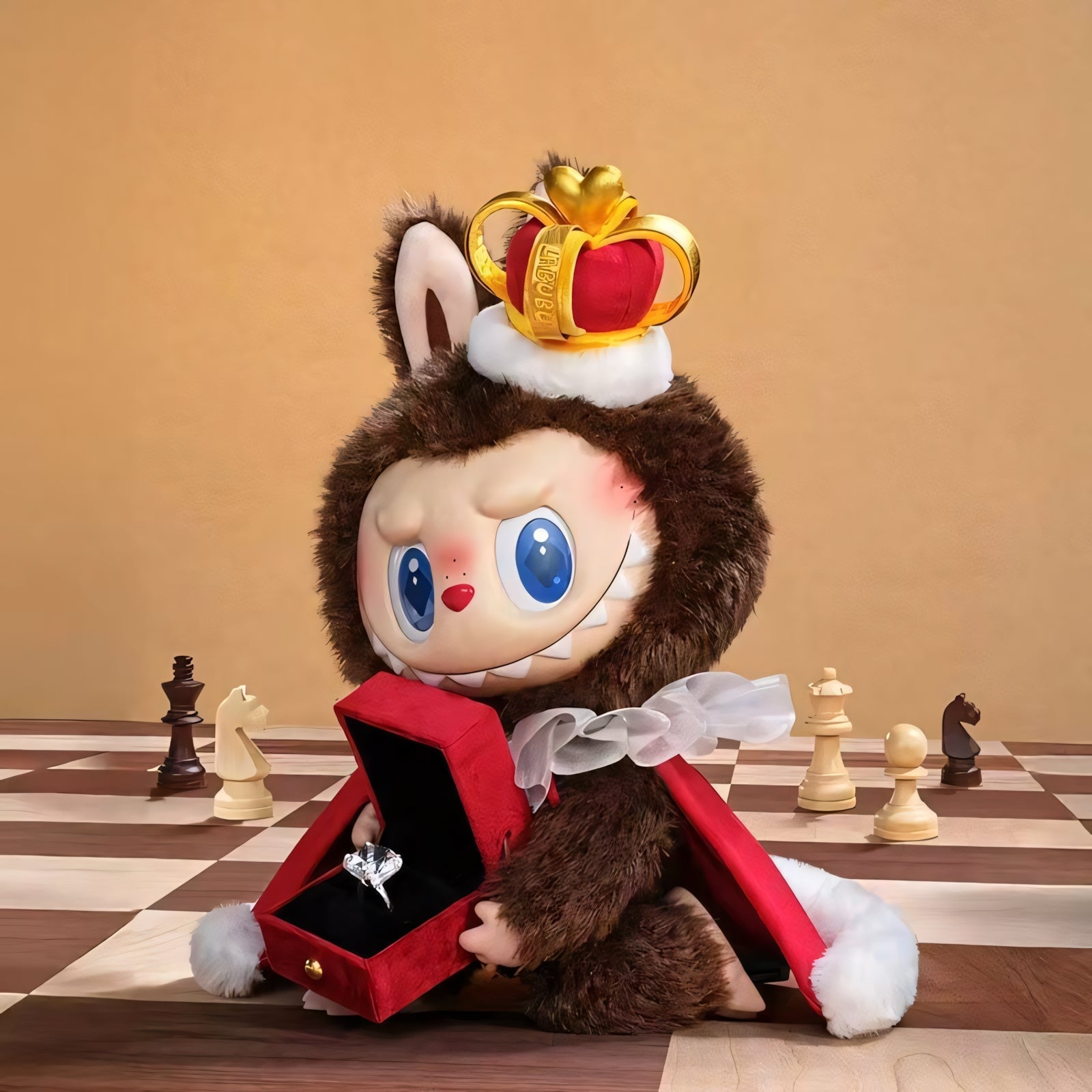 POP MART THE MONSTERS New LABUBU KING H370mm Let's Checkmate Plush Toy