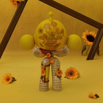 Pop Mart MEGA α SKULLPANDA 1000% Van Gogh Museum Sunflowers